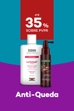 Produtos de anti-queda com destaque promocional de até 35% sobre preço de Venda ao Público Recomendado